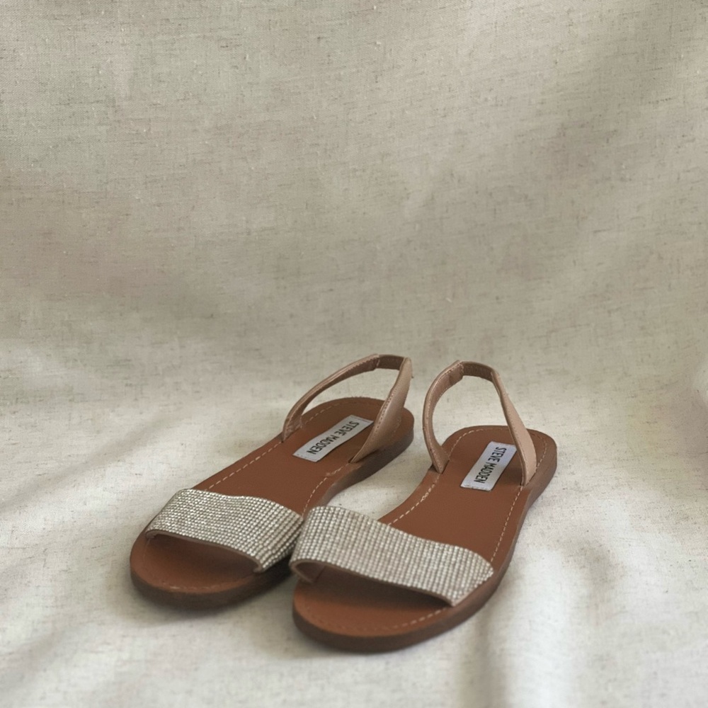 Steve Madden Brown and Silver Women's Sandals